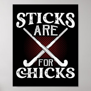 Schläger sind für Hühner Spieler Feldhockey Poster