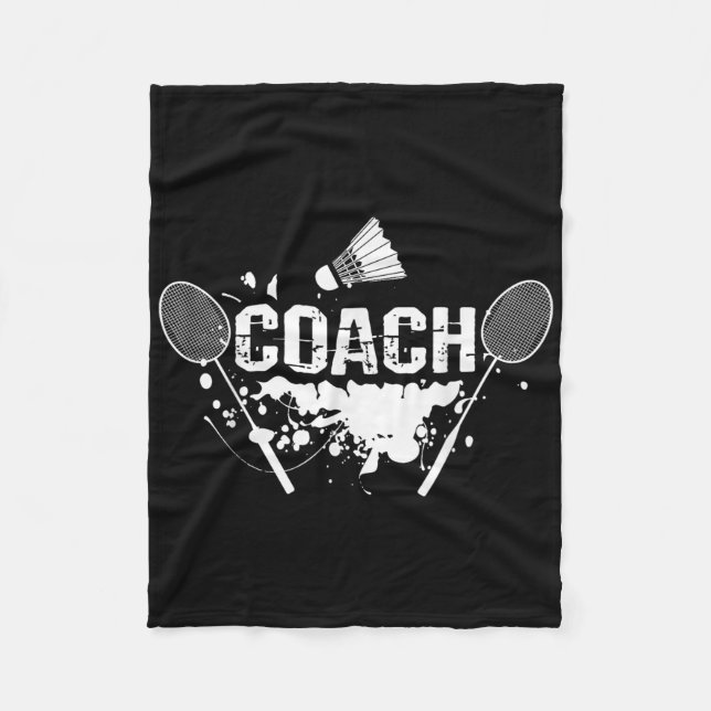 Schläger Smash Shuttle Coach Badminton  Fleecedecke (Vorderseite)