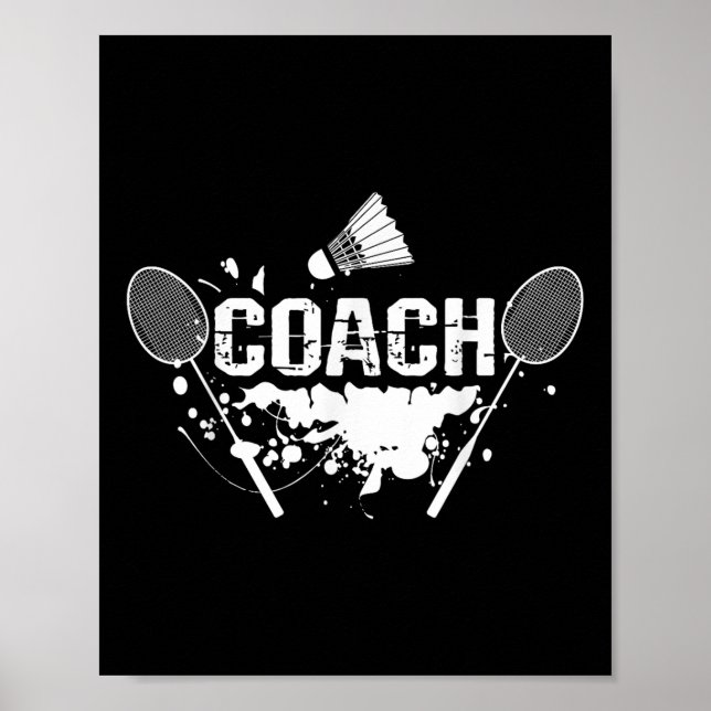 Schläger Smash Shuttle Coach Badminton  Poster (Vorne)