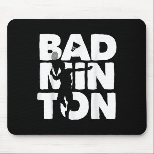 Schläger Smash Shuttle Spieler Badminton Mousepad