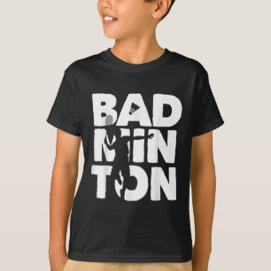 Schläger Smash Shuttle Spieler Badminton T-Shirt