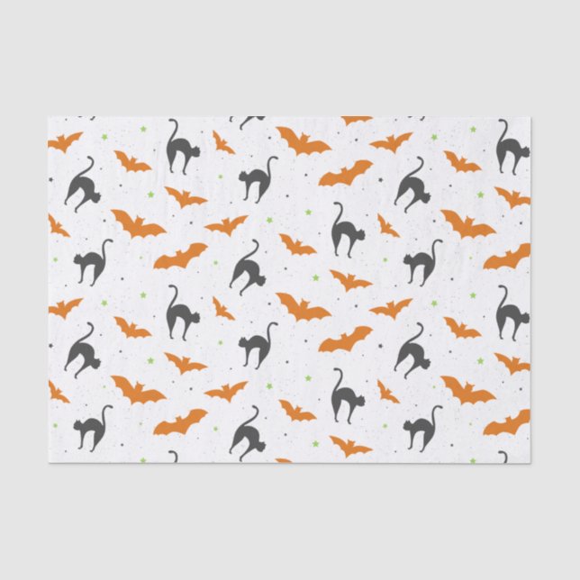 Schläger und Katzen Halloween Seidenpapier (Vorderseite)