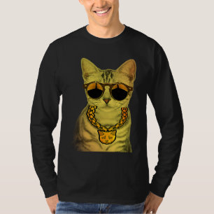 Schlägertyp Gangster Sonnenbrille Kette Gansta Kat T-Shirt