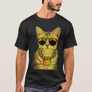 Schlägertyp Gangster Sonnenbrille Kette Gansta Kat T-Shirt