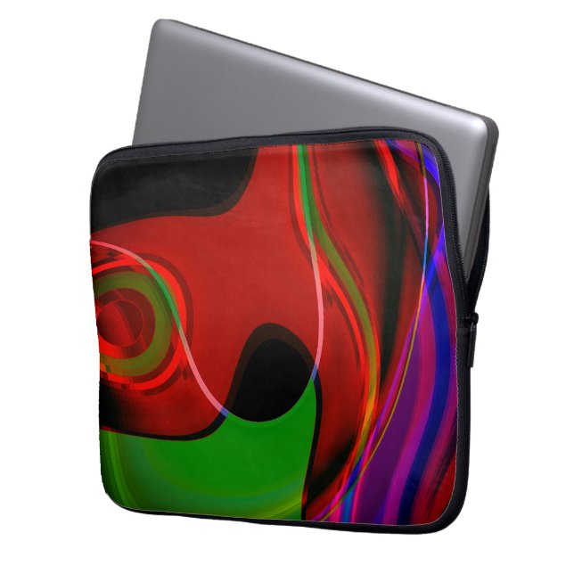 Schlagkurve mit leichter Überschneidung über rot b Laptopschutzhülle (Vorderseite Links)