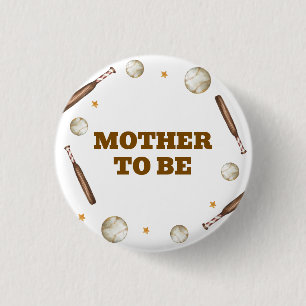 Schlagmann Baseball Mutter Wird Baby Shower Button