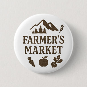 Schlägt Karotte Apfel Bauernmarkt Button