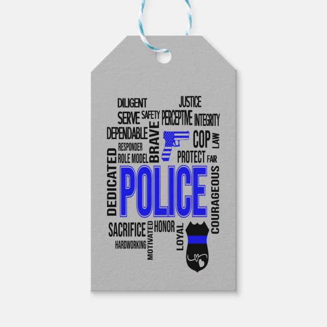 Schlagwörter der Polizei Geschenkanhänger (Vorderseite)