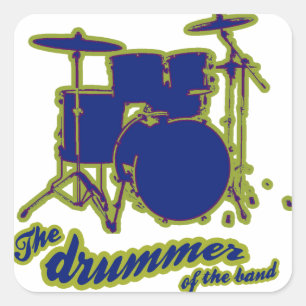Schlagzeug Drums ~ Drummer Quadratischer Aufkleber