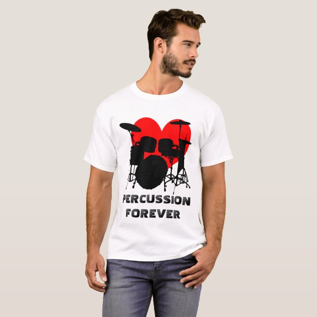 Schlagzeug für immer lustig anpassbar T-Shirt (Vorne ganz)