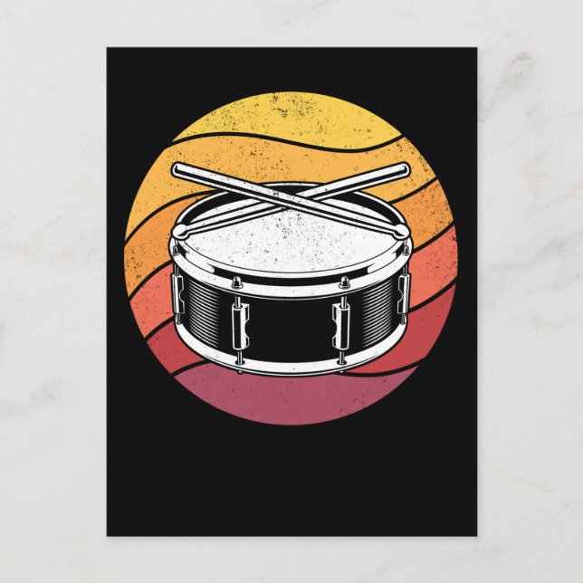 Schlagzeug Retro Drums Lover Drummer Postkarte (Vorderseite)