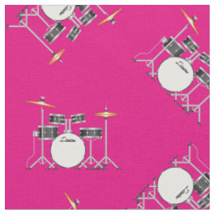 Schlagzeug-Set Band Musik Musiker Zimmer Dekor Ros Stoff