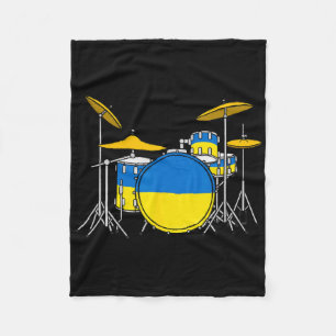Schlagzeug-Set Ukrainische Flagge Ukraine Schlagze Fleecedecke