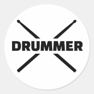Schlagzeuger-Drumsticks Runder Aufkleber