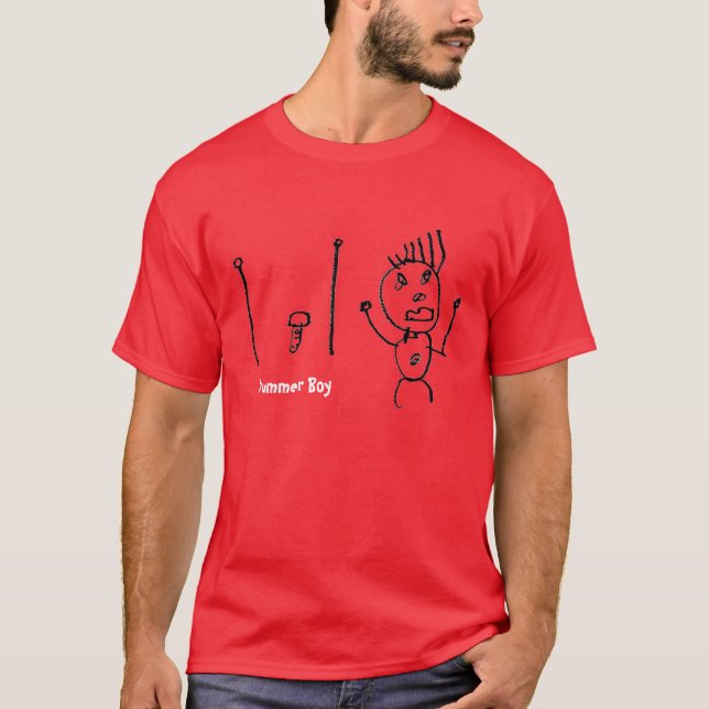 Schlagzeuger-Jungen-T - Shirt (Vorderseite)