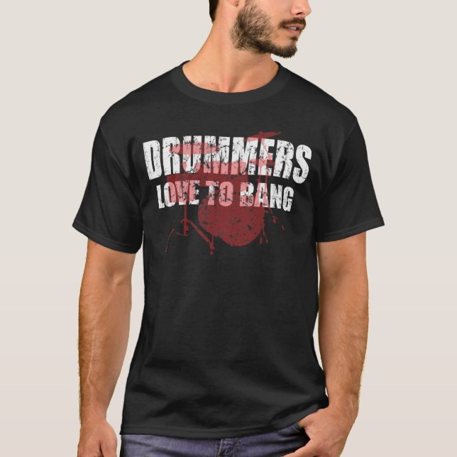 Schlagzeuger-Liebe zu schlagen T-Shirt (Vorderseite)