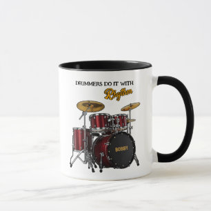 Schlagzeuger machen es mit Rhythmus (anpassbar) Ta Tasse