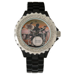 Schlagzeuger trommelt Set-Uhr Armbanduhr