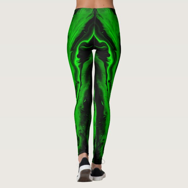 Schlamm-grüne Leggings durch bcolor (Rückseite)