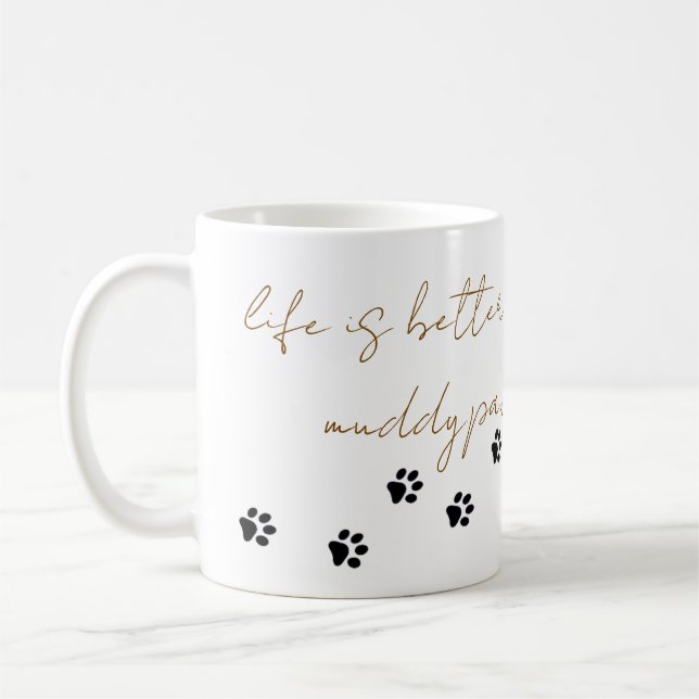 Schlammige Pfoten Kaffeetasse (Links)
