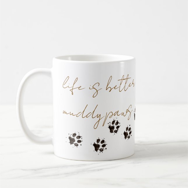Schlammige Pfoten Kaffeetasse (Links)