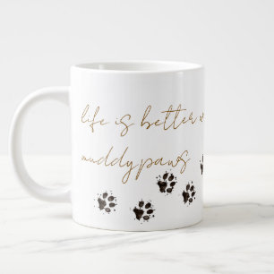Schlammige Pfoten Kaffeetasse Jumbo-Tasse