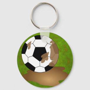 Schlammiger Fußball Schlüsselanhänger