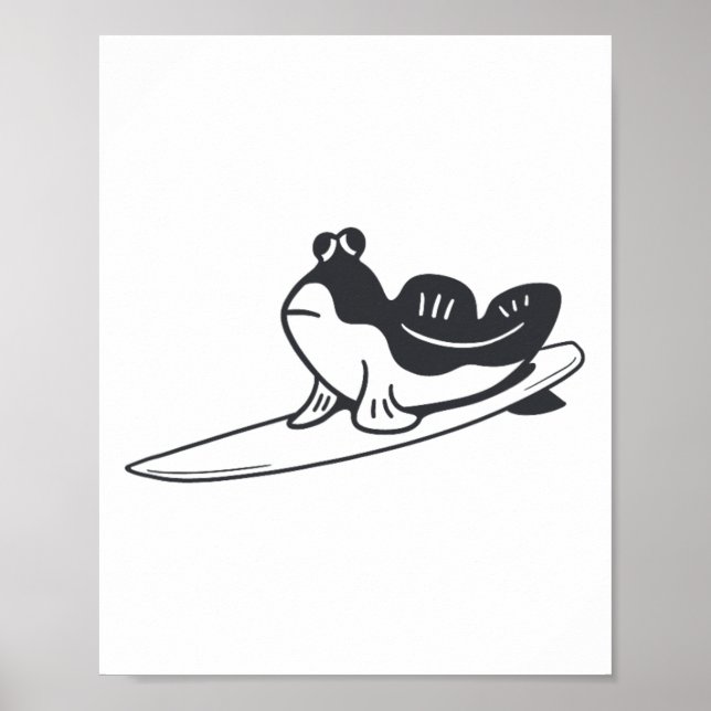 Schlammspringer surft. Minimalistisches Design für Poster (Vorne)