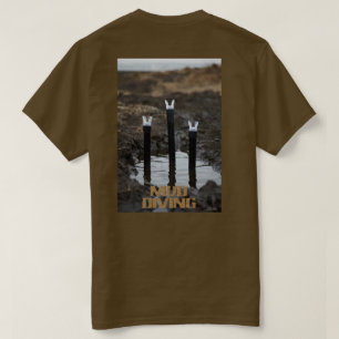 Schlammtauchen Frauen braunes T-Shirt Rücken