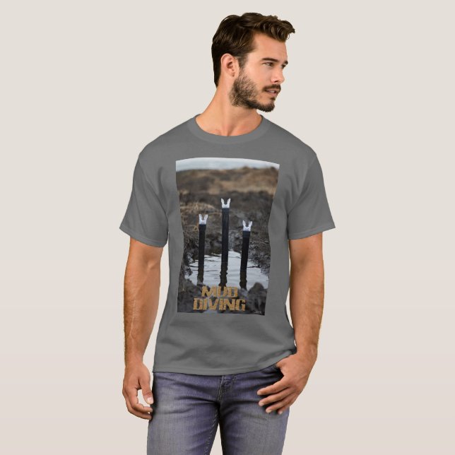 Schlammtauchen Männer graues T-Shirt (Vorne ganz)