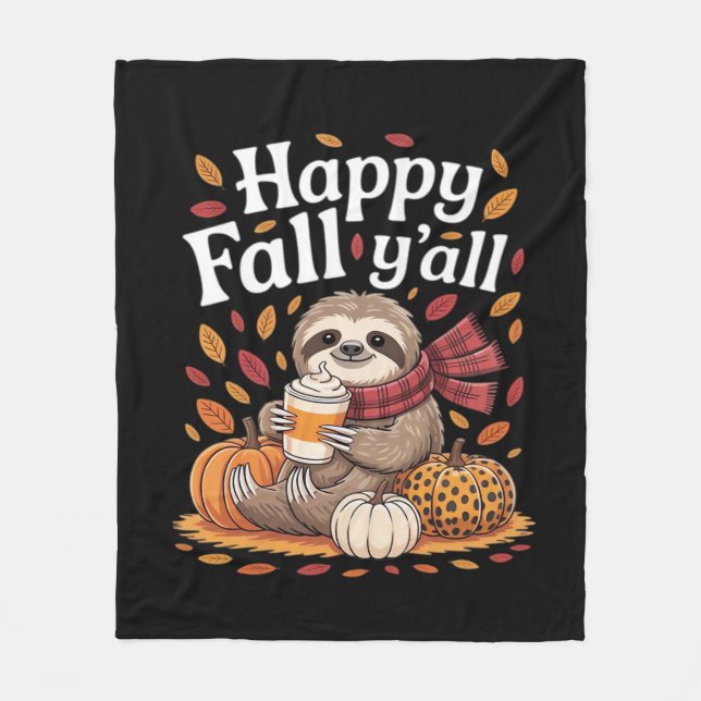 Schlampe mit Kürbisgewürz fröhlicher Herbst Fleecedecke (Vorderseite)