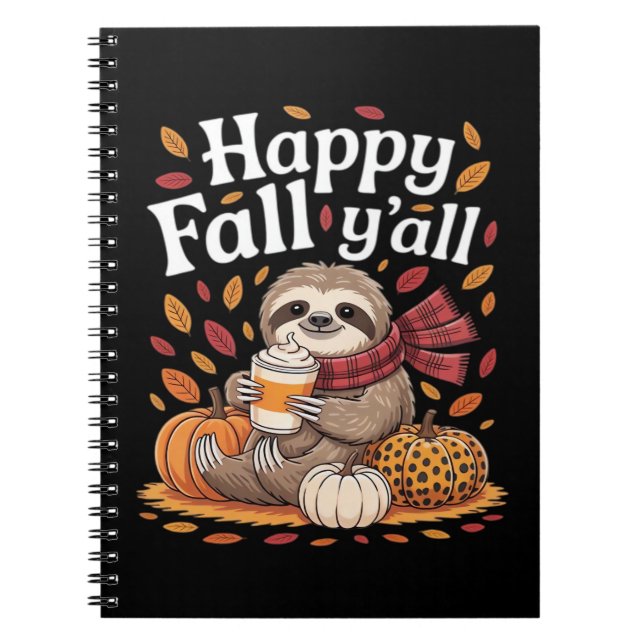 Schlampe mit Kürbisgewürz fröhlicher Herbst Notizblock (Vorderseite)