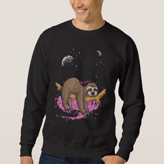 Schlampenschläfer, die sich an Weltraumtier halten Sweatshirt (Vorderseite)