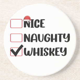 Schlampig Nett Whiskey Santa Weihnachtsliste Getränkeuntersetzer