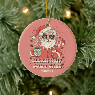 Schlampige Frisur Ist Egal Lustiger Weihnachts-Sch Keramik Ornament