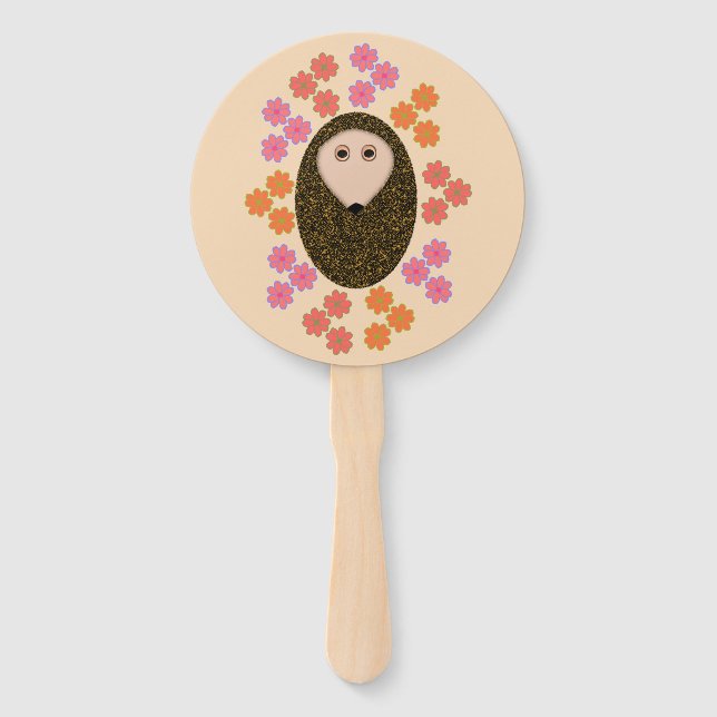 Schlampiger Igel und Blume Handfächer (Vorderseite)