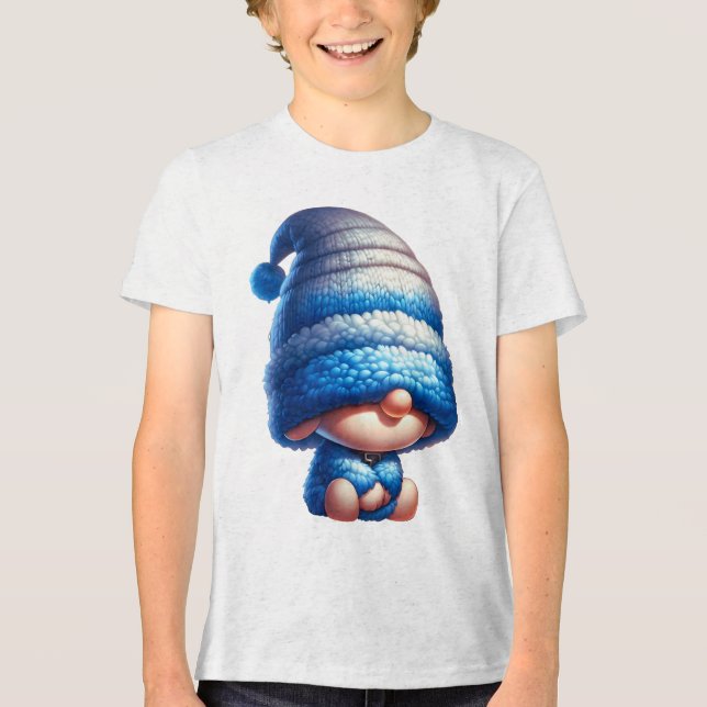 Schlampiges Gnome-Nickerchen unter einem Pilz Tri-Blend Shirt (Vorderseite)