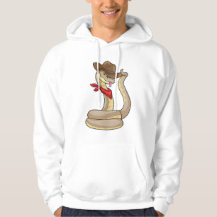 Schlange als Cowboy mit Scarf Hoodie