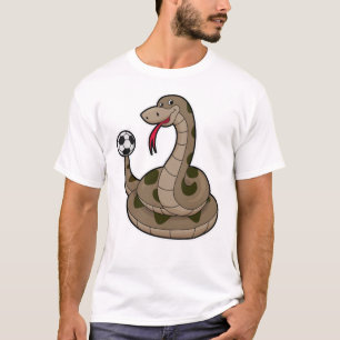 Schlange als Fußballspieler mit Fußball T-Shirt