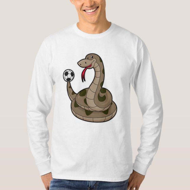 Schlange als Fußballspieler mit Fußball T-Shirt (Vorderseite)