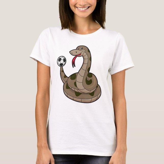 Schlange als Fußballspieler mit Fußball T-Shirt (Vorderseite)