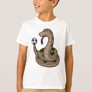 Schlange als Fußballspieler mit Fußball T-Shirt