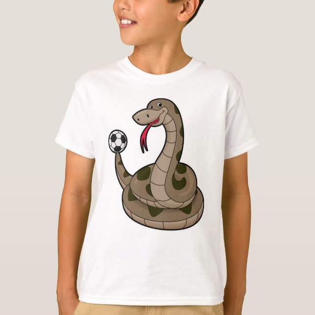 Schlange als Fußballspieler mit Fußball T-Shirt (Vorderseite)