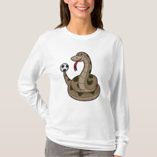 Schlange als Fußballspieler mit Fußball T-Shirt
