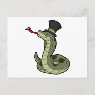 Schlange als Gentleman & Hat Postkarte