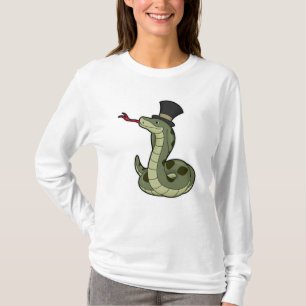 Schlange als Gentleman & Hat T-Shirt