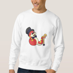 Schlange als Groom mit Hut Sweatshirt