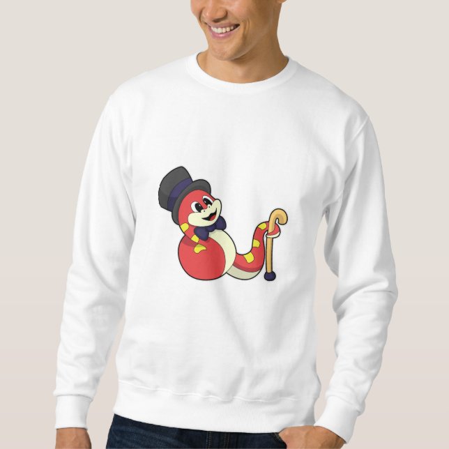 Schlange als Groom mit Hut Sweatshirt (Vorderseite)