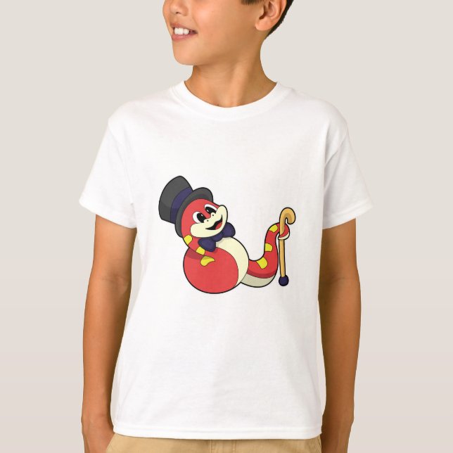 Schlange als Groom mit Hut T-Shirt (Vorderseite)