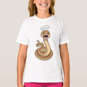Schlange als Koch mit Koch Hut T-Shirt